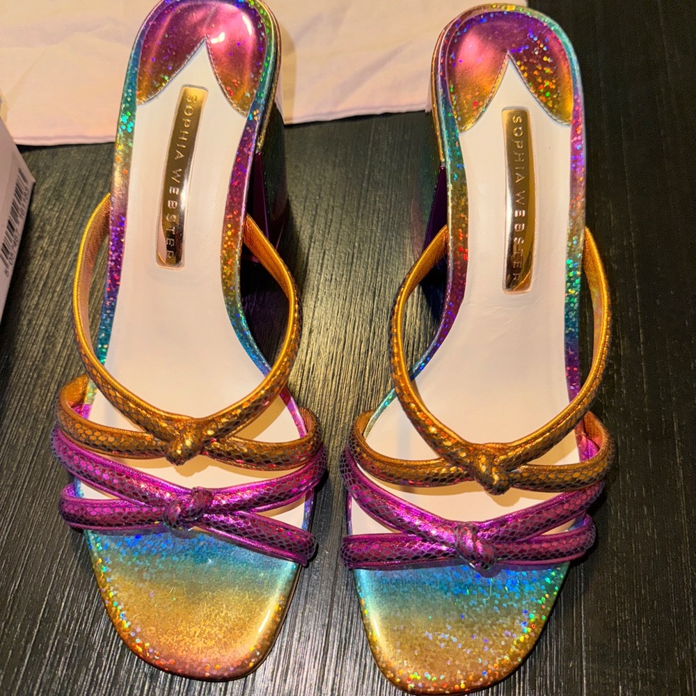 Sophia Webster Freya Mid Mule Rainbow